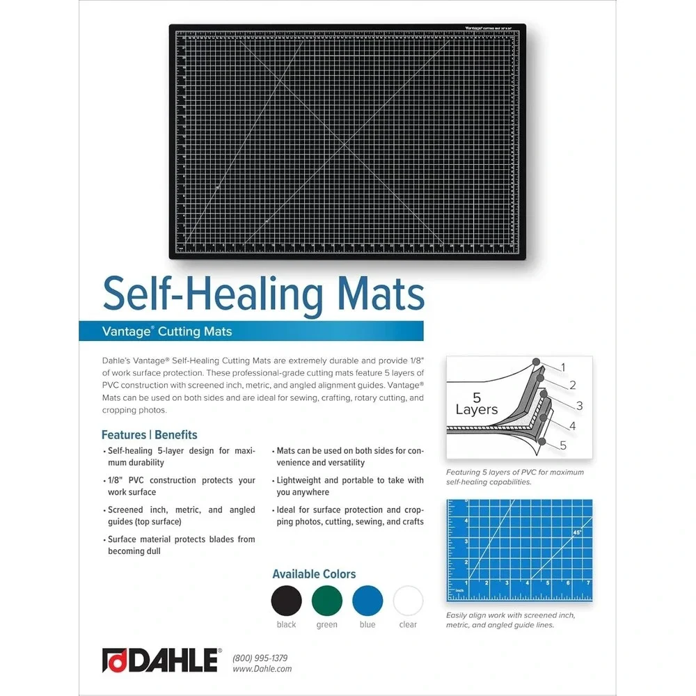Dahle Vantage 10471 Premium Self-Healing Cutting Mat, 12